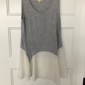 Semana tank with flowy sheer white